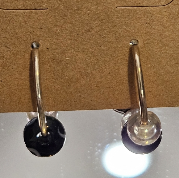 Evil Eye Glass Bead Earrings - Picture 6 of 6